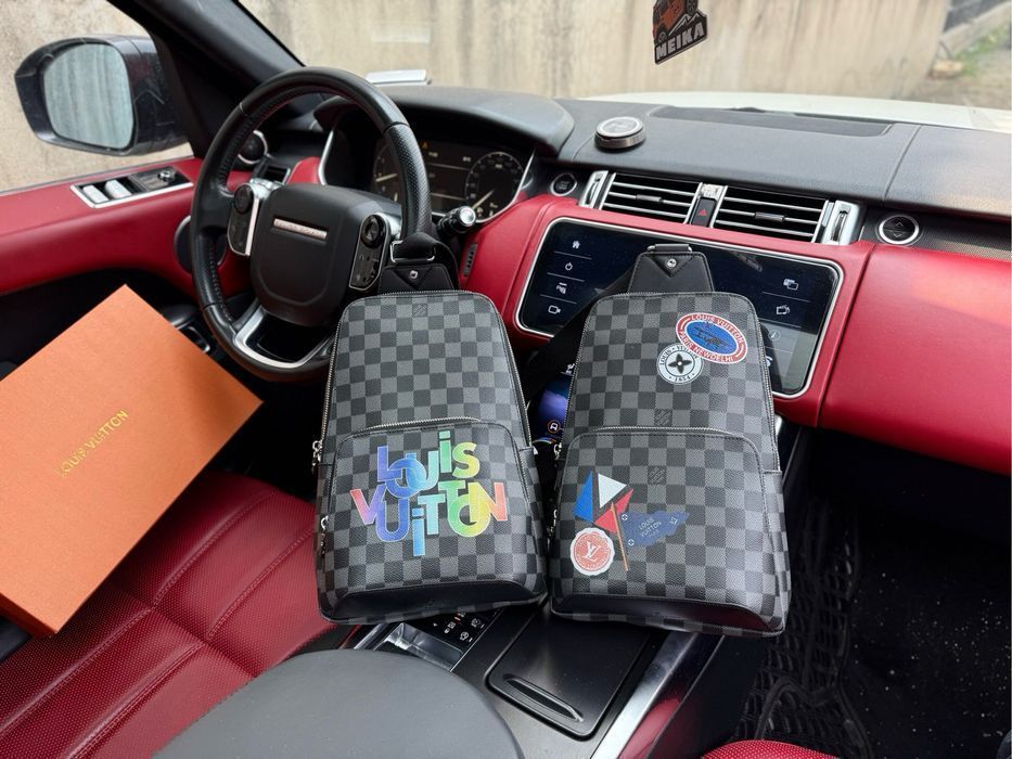 Слинг LOUIS VUITTON avenue сумка бананка мужская графитовая черная