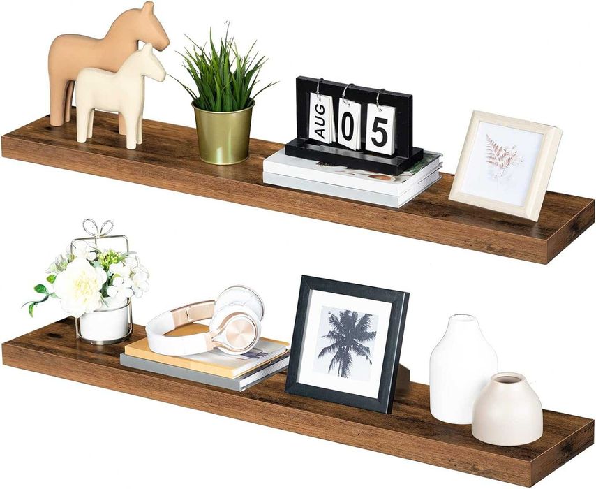 Półki ścienne Wiszące100 cm Zestaw 2 rustykalne do salonu kuchni