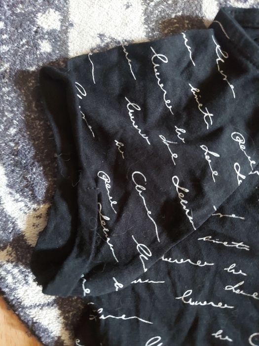 Sinsay T-shirt koszulka asymetryczna półokrągły dół