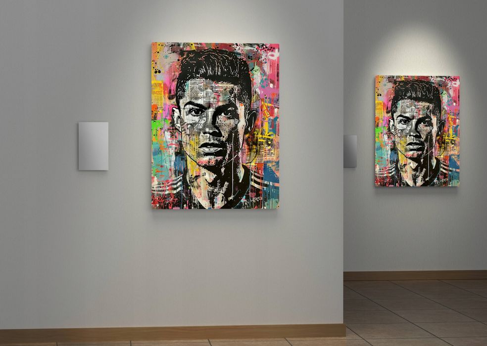 Obraz na płótnie Cristiano Ronaldo CR7 75x100 cm - nowoczesny styl