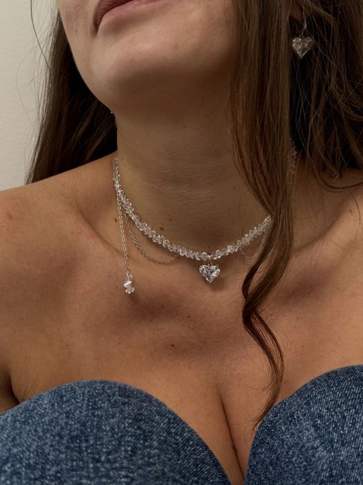 Кольє з кришталю перлин гематиту кольє ручна робота