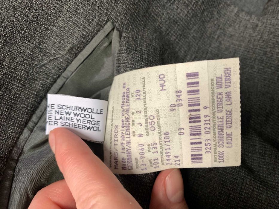 narynarka męska Hugo Boss vintage dziewicza wełna grafit wool casual