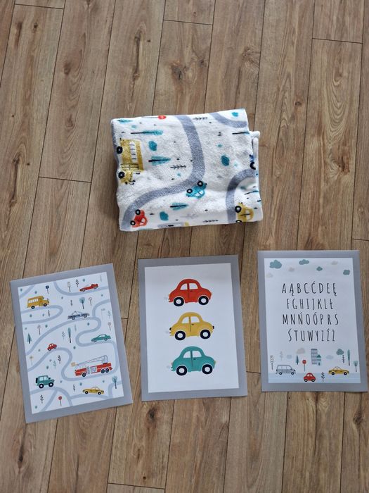 Plakaty Koc dodatki pokój chłopca auta ulica droga