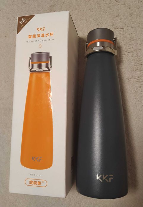 термокружка с дисплеем Xiaomi  kiss fish 475мл серая