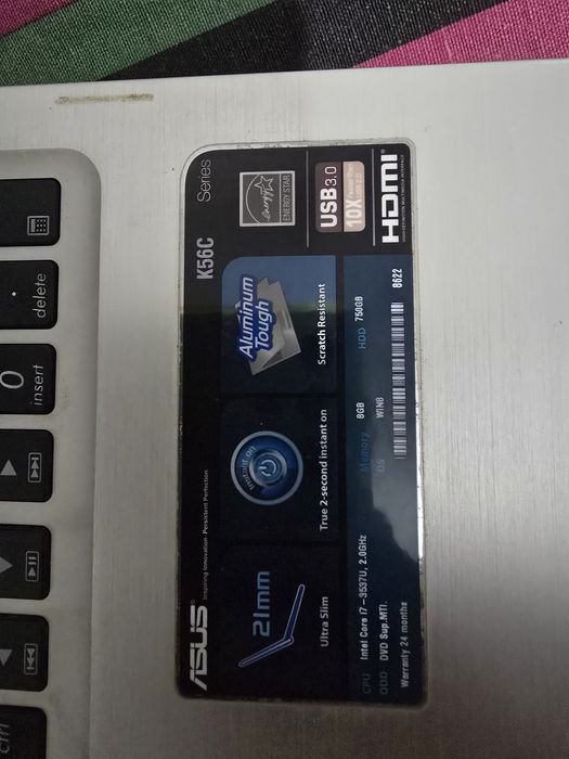 Portátil Asus k56c intel i7, 8gb RAM