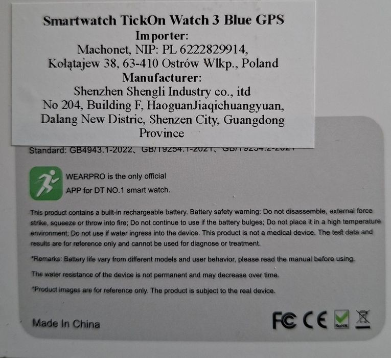 Smartwatch Tickon na gwarancji