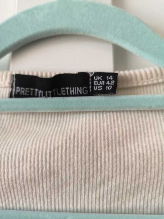 PrettyLittleThing sukienka kremowa gorsetowy biust UK 14 / 42