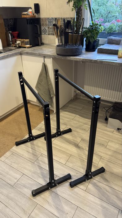 Stationary exersize training handrails