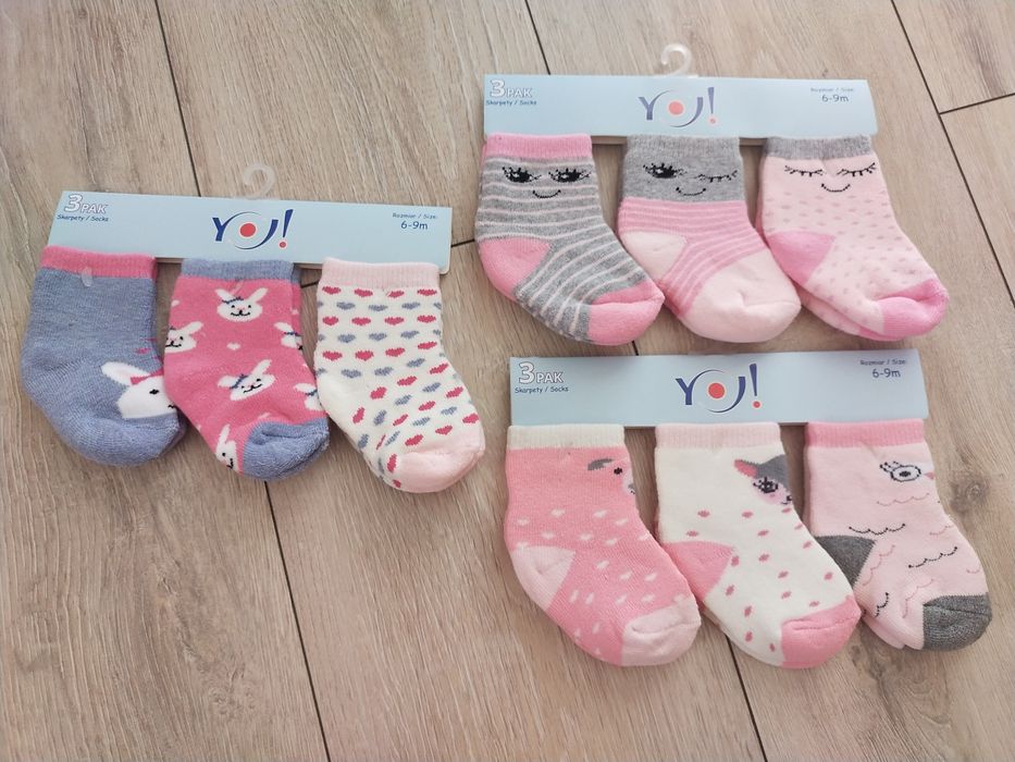 3*3pak skarpetki 6-9m frotte