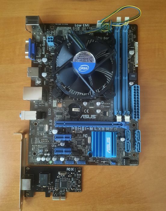 Комплект Asus P8H61-M LX3 + Intel Xeon E3 1220v2 (i5-3470) 4/4 3.1-3.5GHz + Кулер + Мережева карта