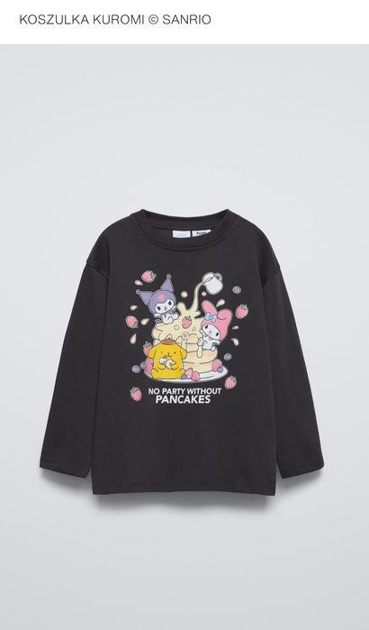 Zara bluzka bawełniana kuromi sanrio