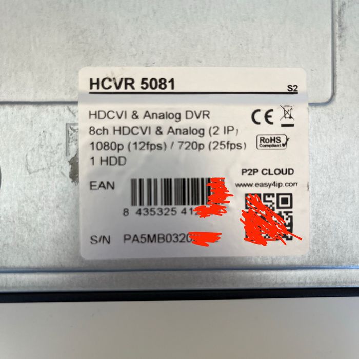Gravador DVR HCVR 8 canais 500gb