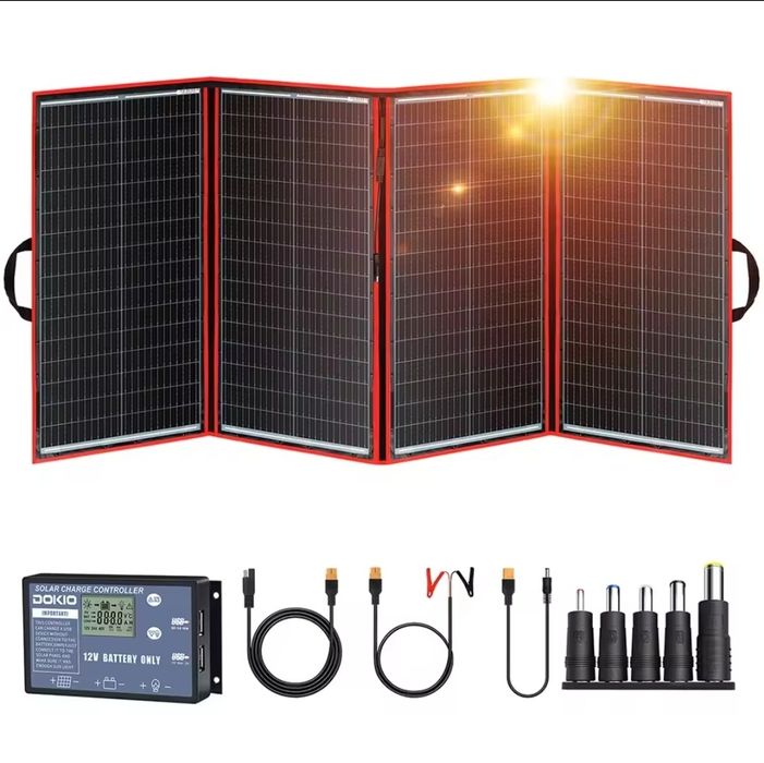 Сонячна панель DOKIO 160W складана 18V для EcoFlow Bluetti зарядної станції акумулятора кемпінгу