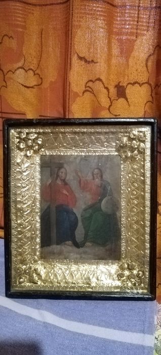 Украинская Старинная Икона " Собрание святых" 19-20века.