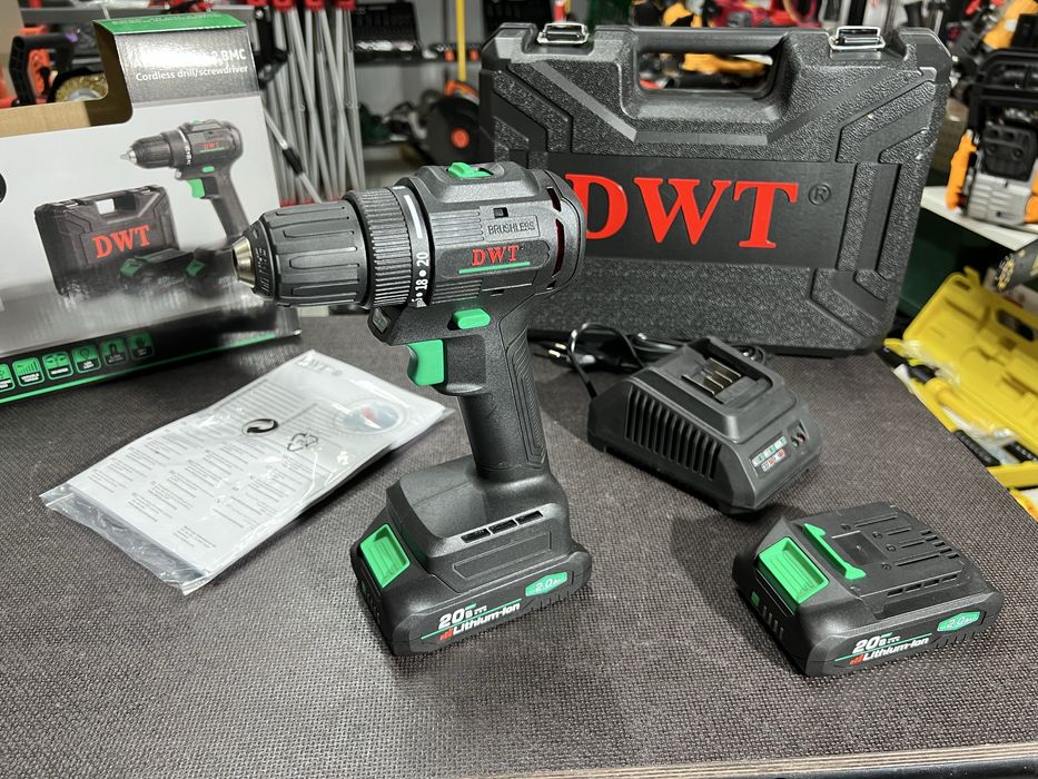 Бесщеточный аккумуляторный дрель шуруповерт DWT ABSP-20 DN-2 BM