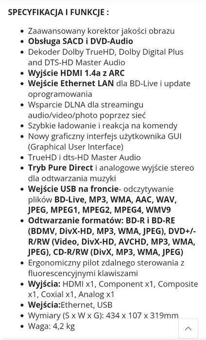 DENON odtwarzacz blu-ray