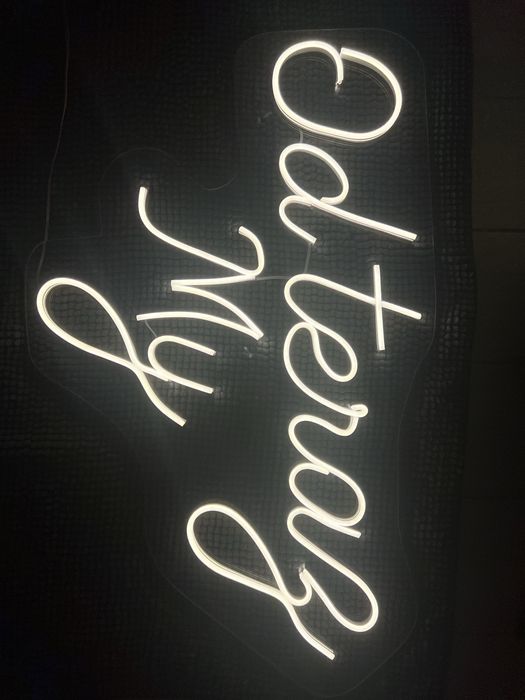 Neon weselny „Od teraz My” + zasilacz + ściemniacz + pilot