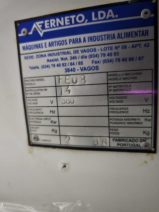 Amassadeira de Massa FERNETO FEU 8 – Profissional