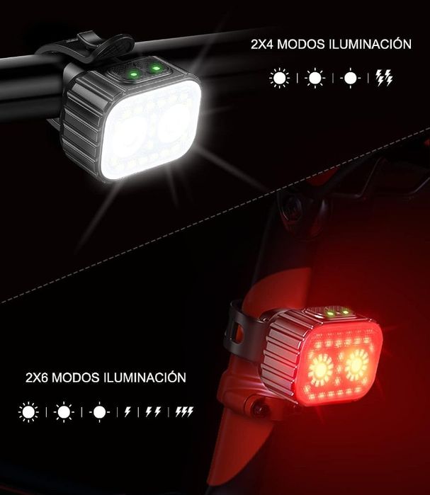 Pack luzes led bicicleta