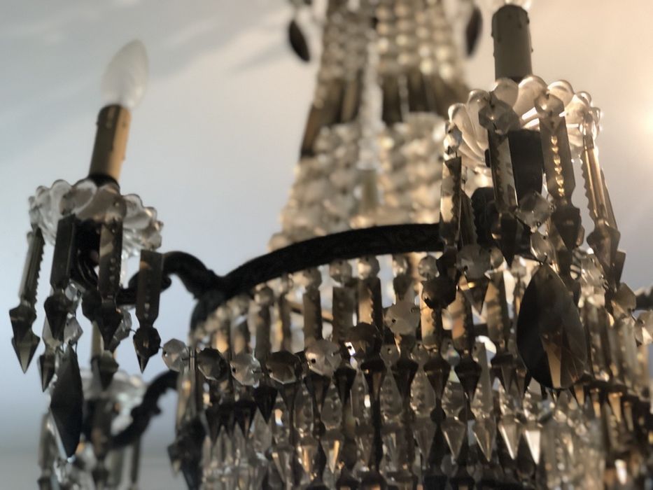 Lustre/Candeeiro cristal castanho