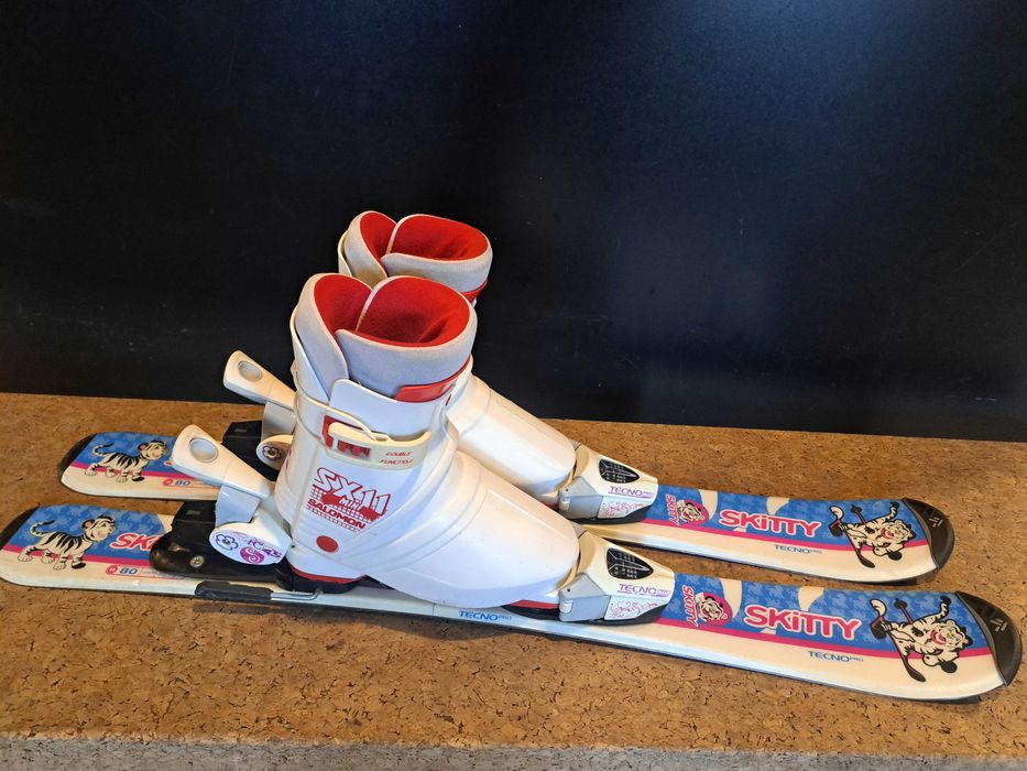 narty dziecięce 80 cm + buty narciarskie Salomon 28 - 29