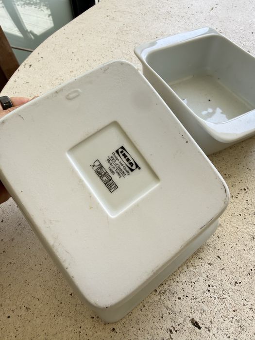 IKEA Conjunto 2 Travessas Quadradas para Forno Porcelana Branca