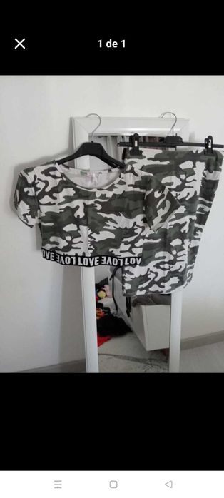 Conjunto de saia e top mulher