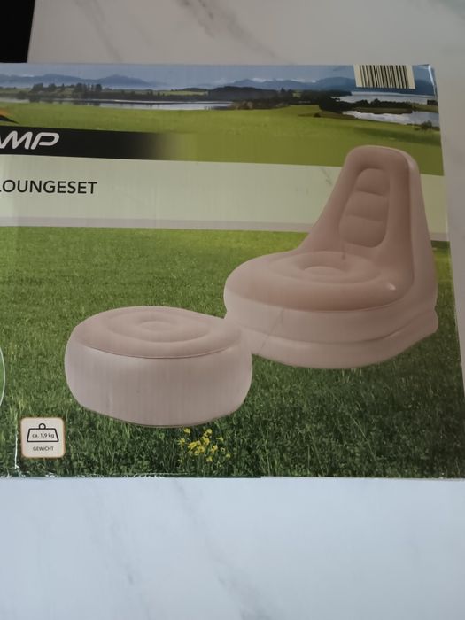 Fotel dmuchany z podnóżkiem Fun Camp