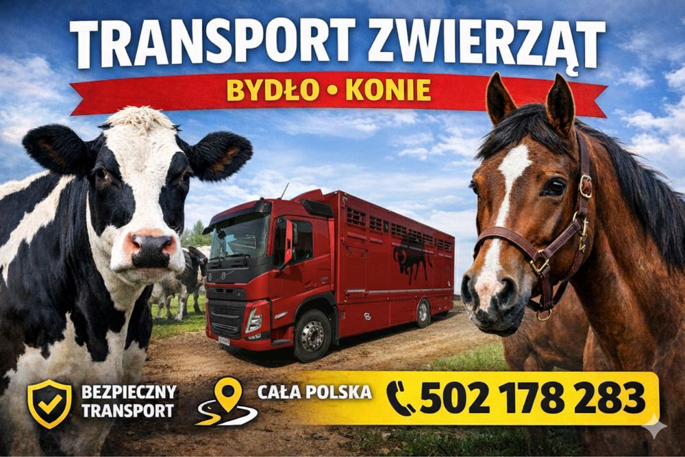 transport zwierząt bydla koni swiń żywca przewóz
