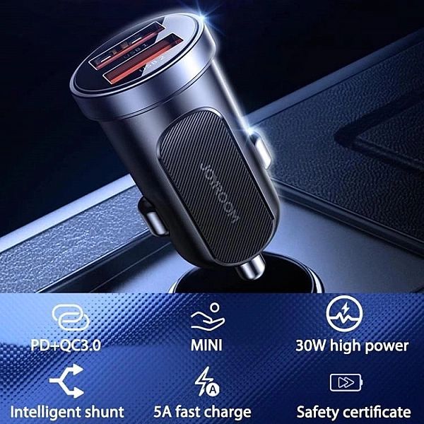 Joyroom C-a09 Mini szybka ładowarka samochodowa 2x Usb 30w Quick Charg