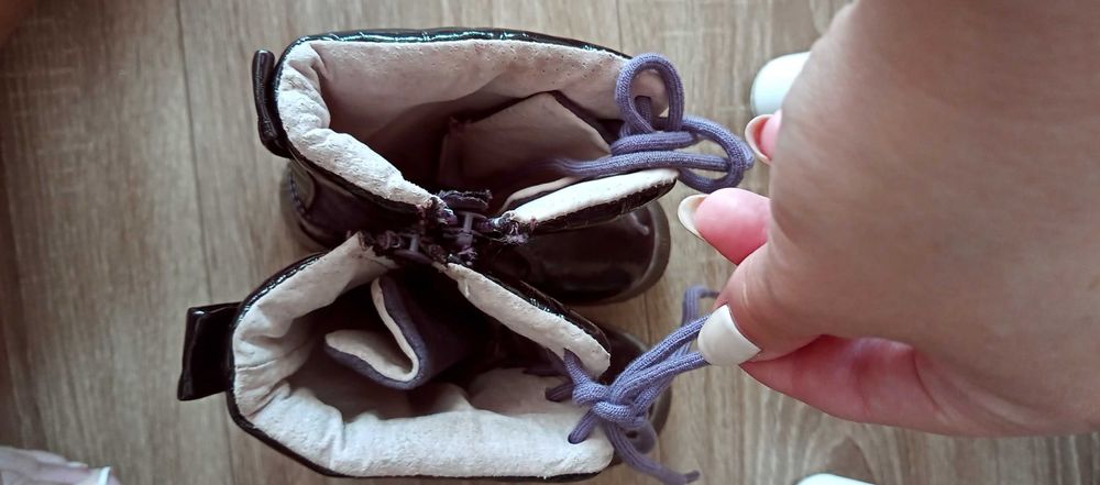 Botki długie dla dziewczynki fioletowe nieocieplane r. 24