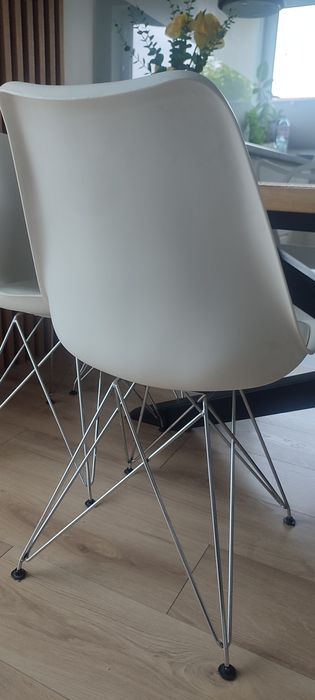Krzesła białe 6szt plastikowe Eco skóra