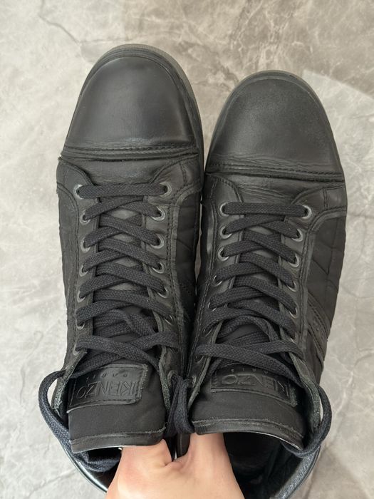 Sneakersy skórzane czarne Kenzo