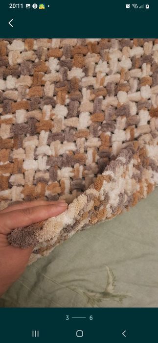 Плед для новорожденного.Плюшевый плед.Плед вязанный,ручной работы