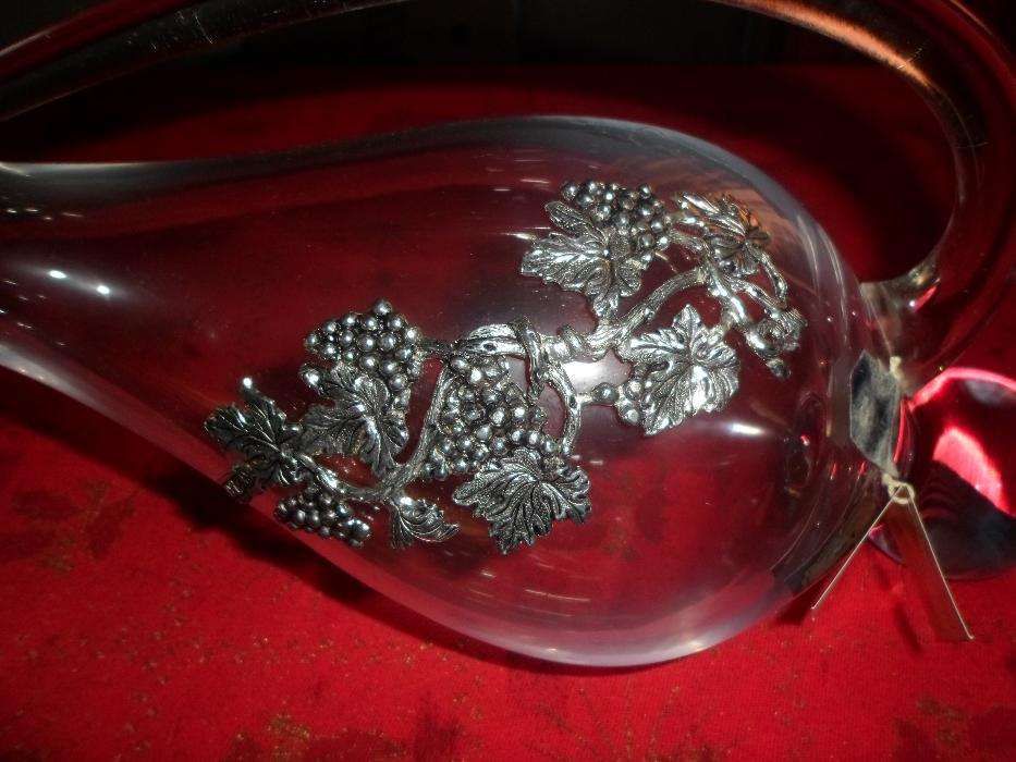 conjunto de garrafa + 2 cálices com estanho