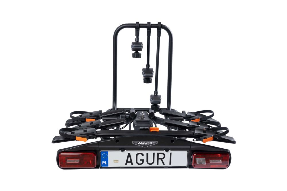Bagażnik rowerowy platforma na hak Aguri Active Bike PRO 3 Black uchylany na 3 rowery 13PIN