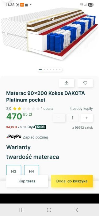 Materac sprzedam za półdarmo