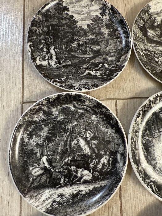 Polowanie talerzyki kolekcjonerskie ze scenką