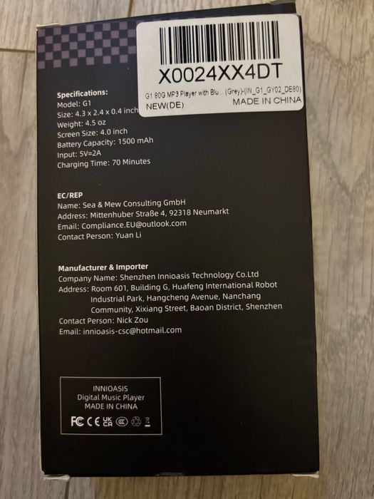 MP3-плеєр Innioasis G1 64Gb Grey