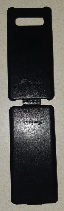 Etui skórzane Samsung Galaxy S10 flip – czarne/brązowe