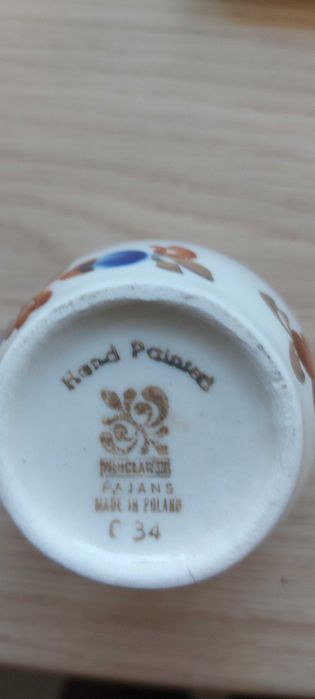 fajansowy dzbanek i 5 kubeczków Włocławek PRL