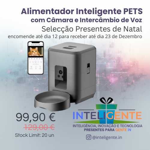 Alimentador Automático para Pets c/ Camara e Intercâmbio de Voz - NOVO