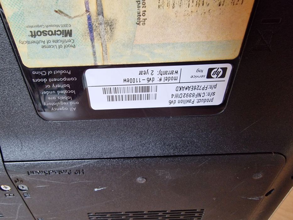 Laptop HP DV5-1100. Win 10. Ładowarka. Torba.