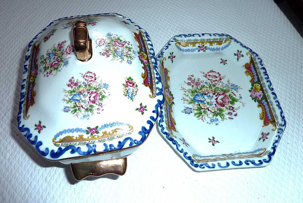 Terrina de porcelana francesa estilo Limoge