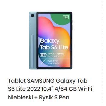 Tablet SAMSUNG Galaxy Tab S6 Lite 2022 10.4" 4/64 GB Wi-Fi Niebieski