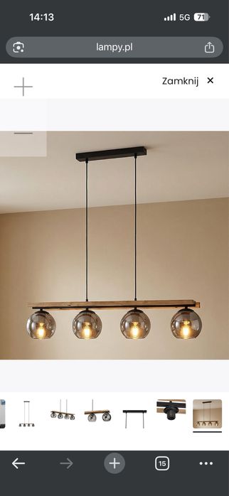 Lampa nad stol wisząca