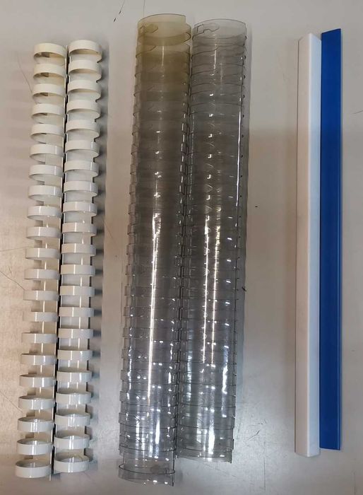 Conjunto argolas de encadernação e baguetes A4