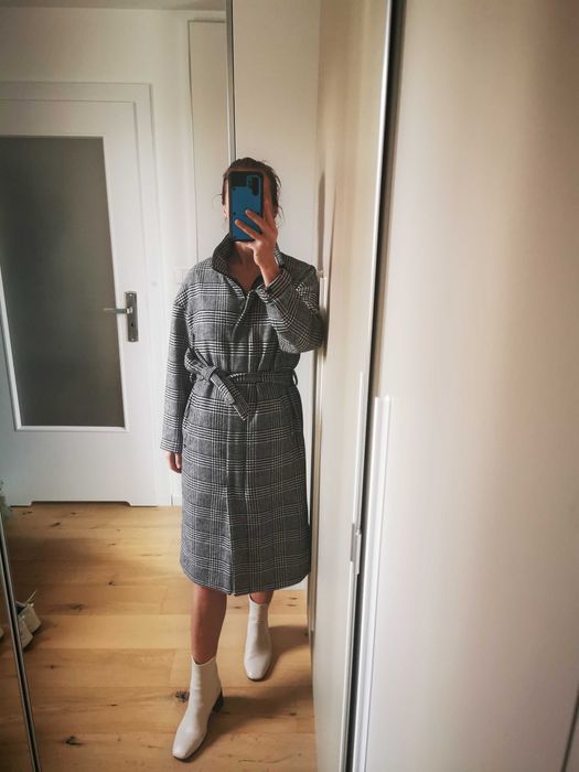 Płaszcz wiosenny Top Secret, r. 38 w kratkę ze stójką wiązany