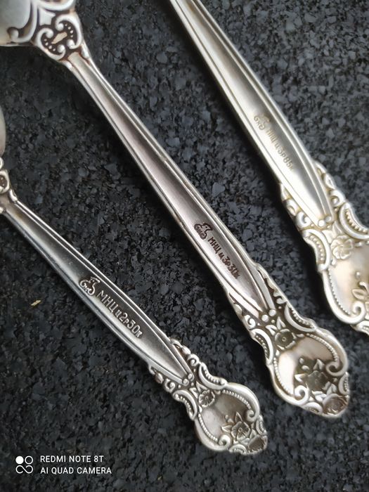 ложки мельхиоровые "Троянда".мельхиор,МНЦ.СССР