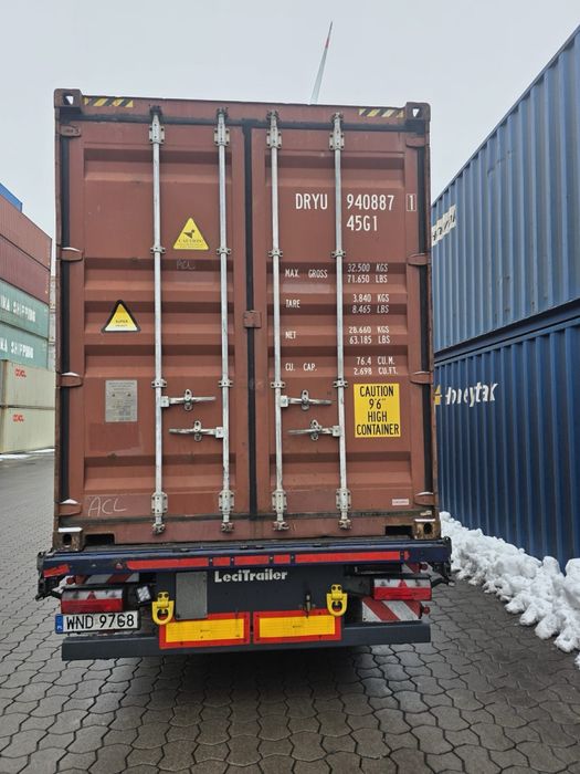 40HC 12m High Cube – transport i rozładunek, kontener morski